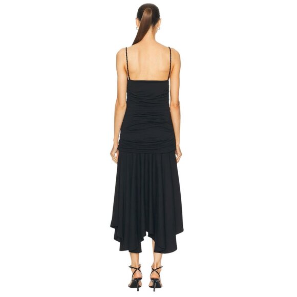 Interior The Viradora Dress in Midnight Small New Womens Crepe Midi - Picture 2 of 16
